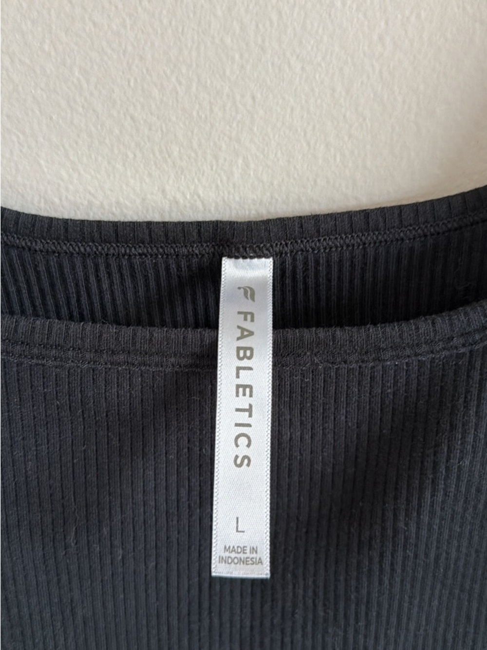 Fabletics Black Ribbed Square Neck Tank - Picture 4 of 4